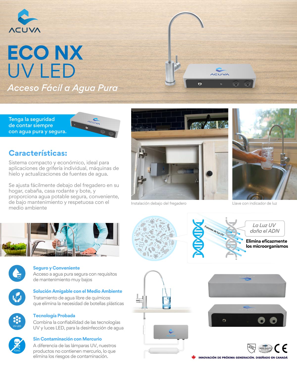 Purificador Eco NX UV LED Acuva Pure Water